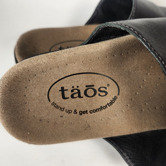 TAOS Women's Gift 2 Sandal Size 8 Black Leather Arch Support Shoe - Picture 5 of 11